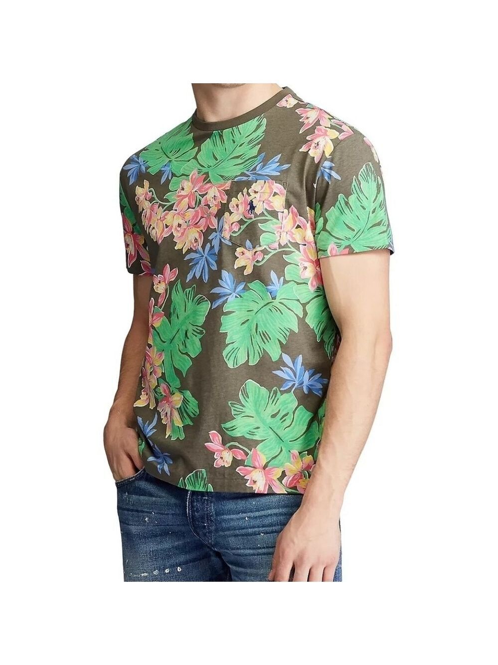 Polo Ralph Lauren Classic Fit Floral Tropical T-Shirt Short Sleeve Pocket size L